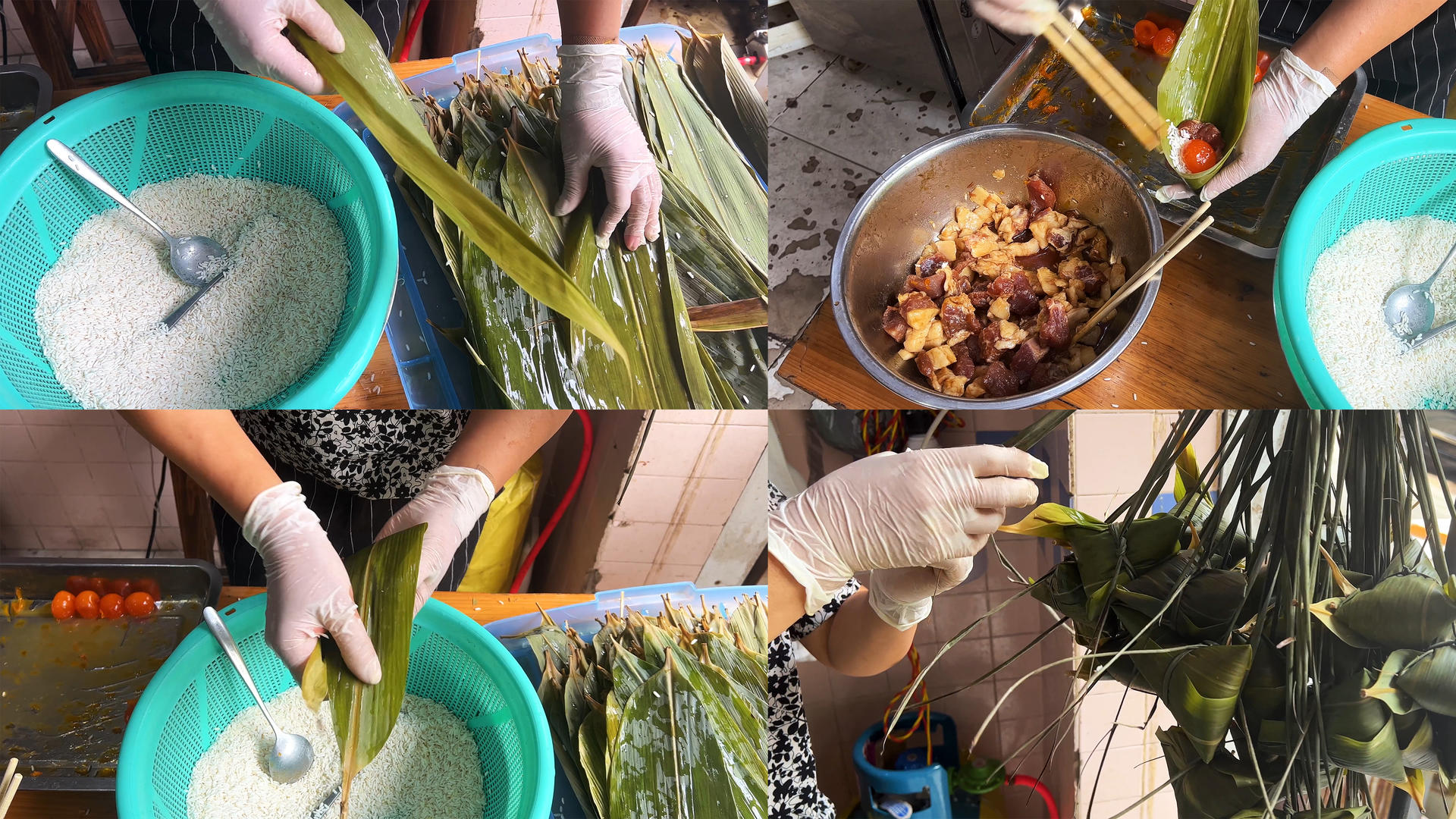 收集传统节日端午节美食小吃荷叶粽子制作工艺视频的预览图
