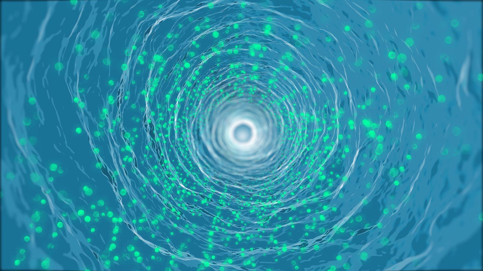 三维抽象发光粒子隧道运动视频的预览图