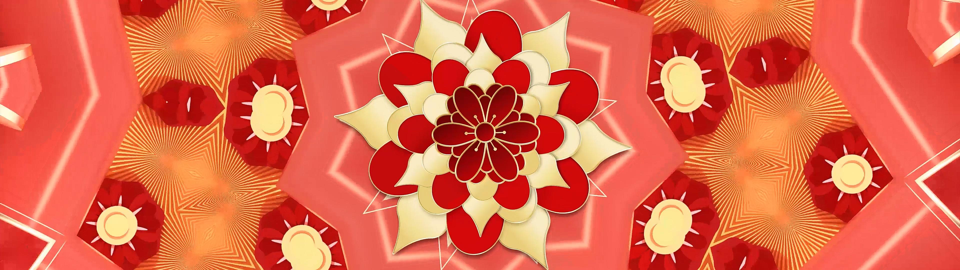 红色新年歌舞晚会背景视频视频的预览图