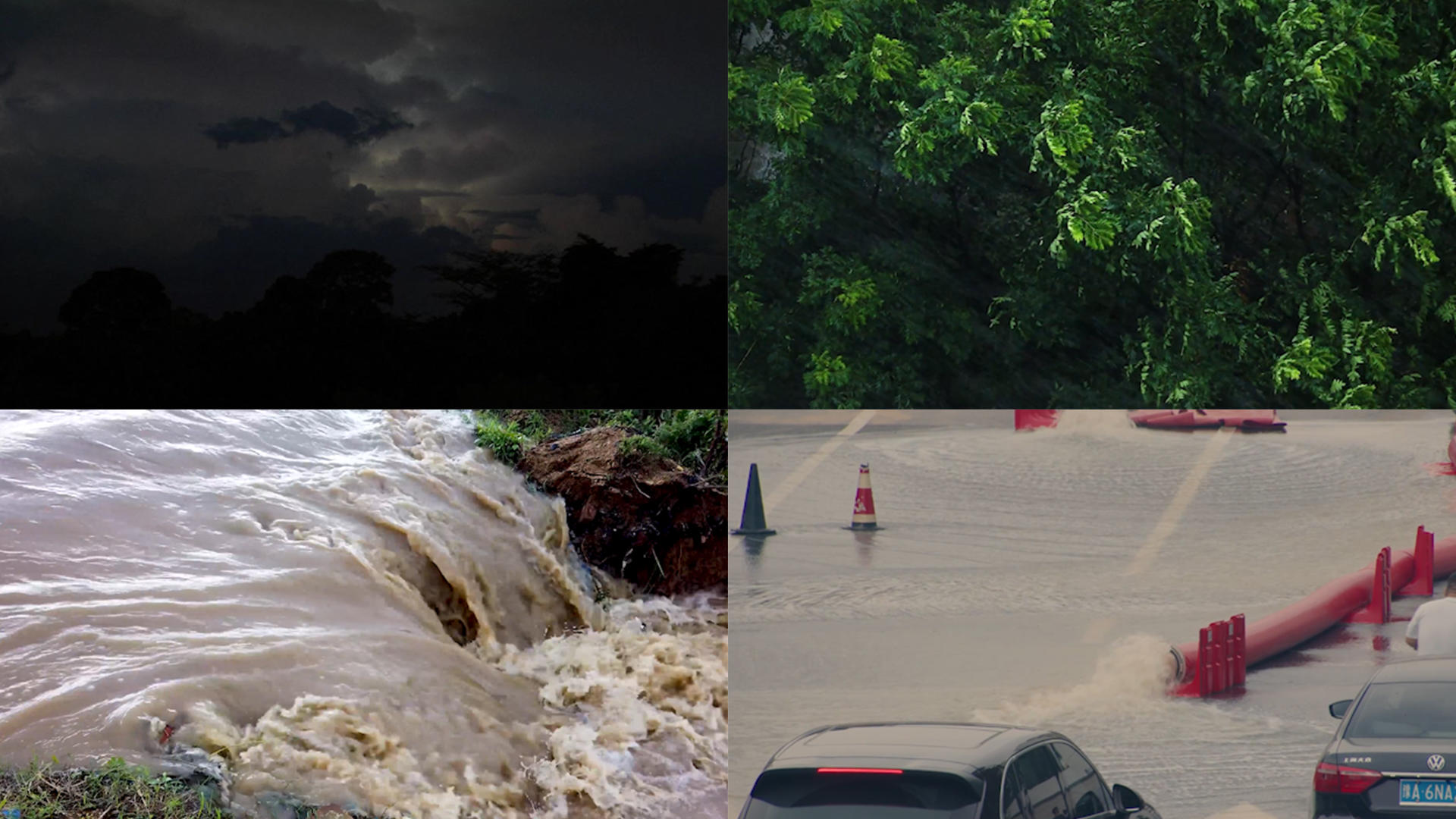 自然灾害雷电暴雨合集视频的预览图