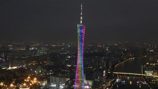 广州城市风光广州塔小蛮腰夜景视频的预览图