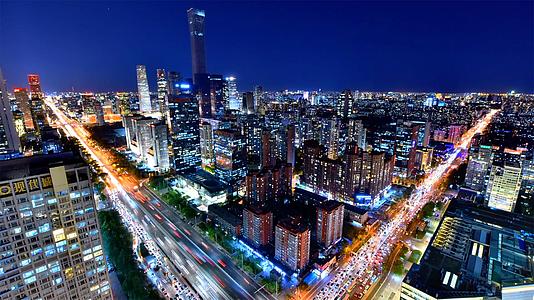 北京CBD城市晚景4K延时视频的预览图