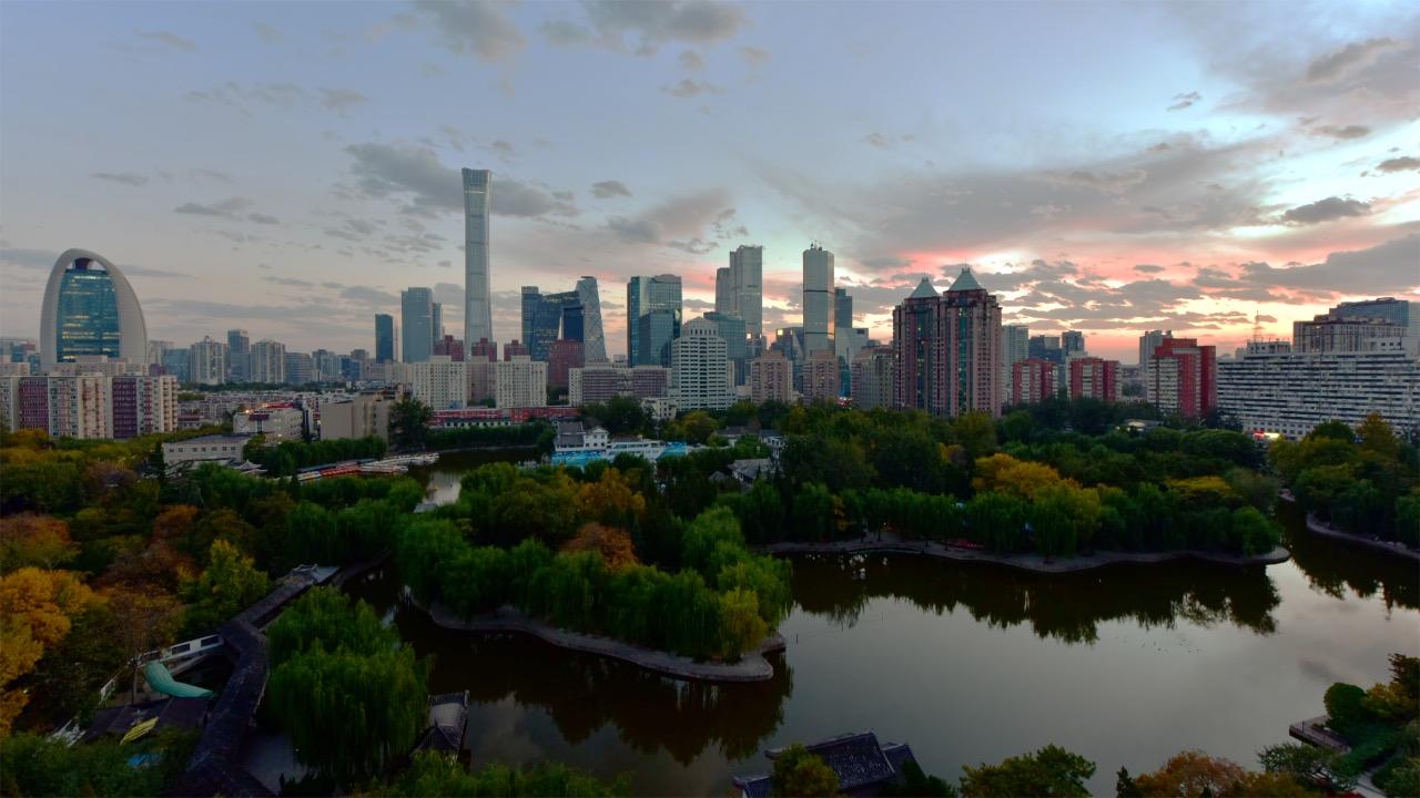 北京CBD团结湖公园延时视频的预览图