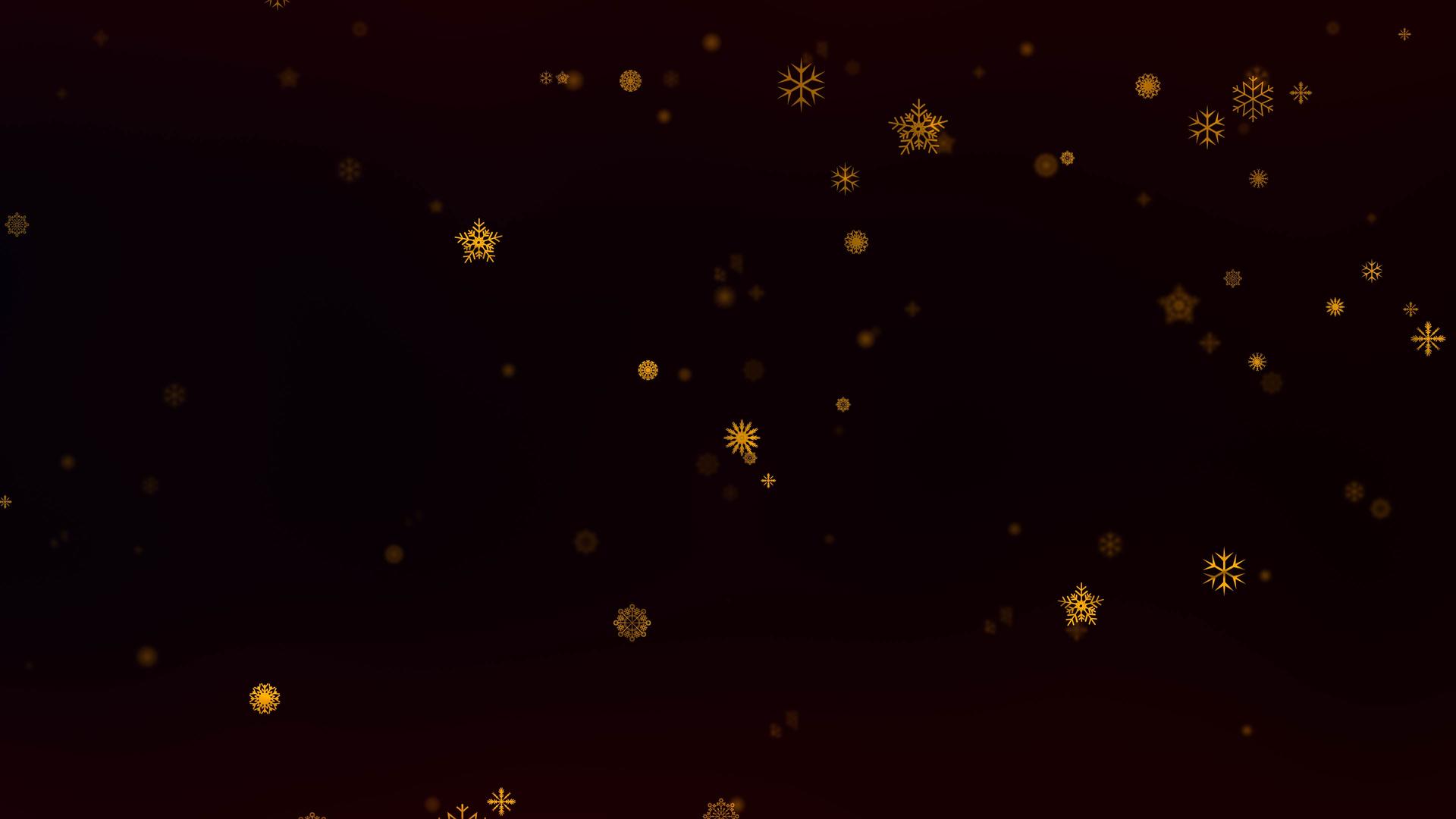 暗调金色雪花下落圣诞节背景视频的预览图
