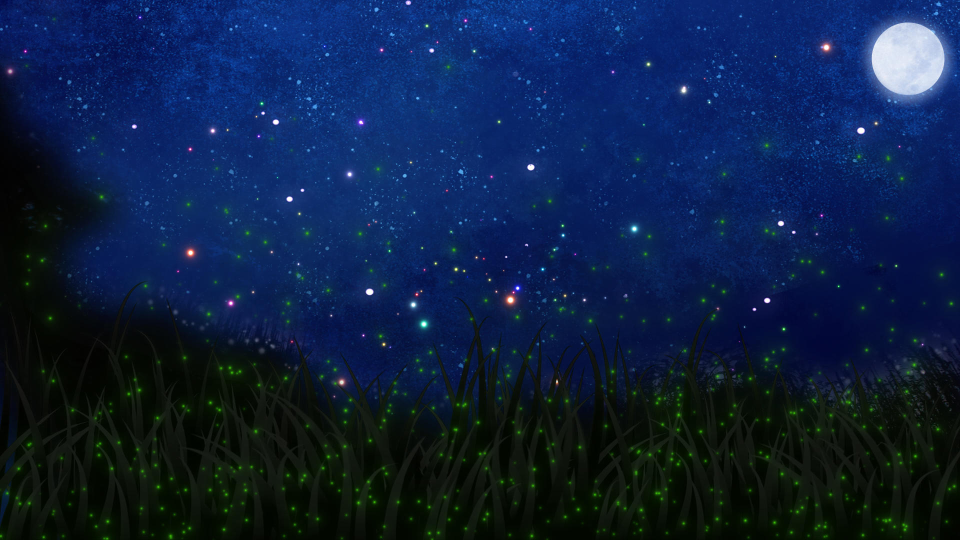 夜晚萤火虫星空粒子背景视频视频的预览图