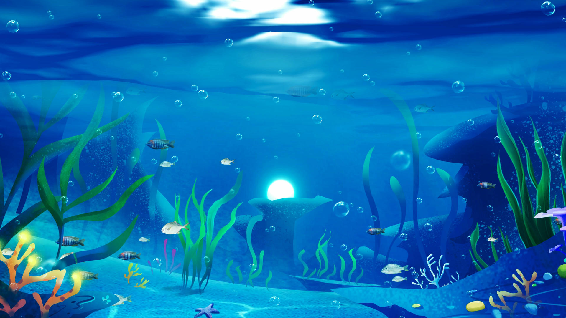 4K唯美的海底世界背景视频素材视频的预览图