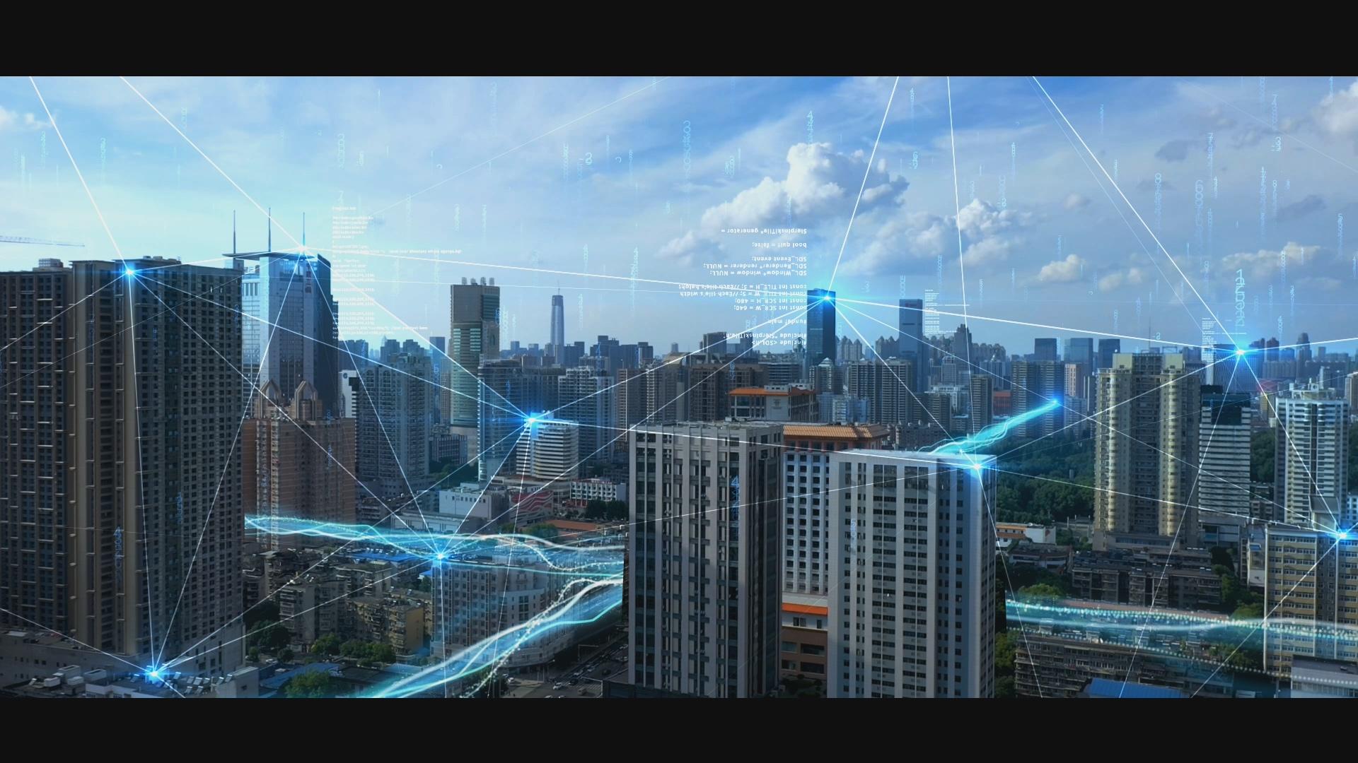震撼科技互联网城市实景穿梭视频的预览图