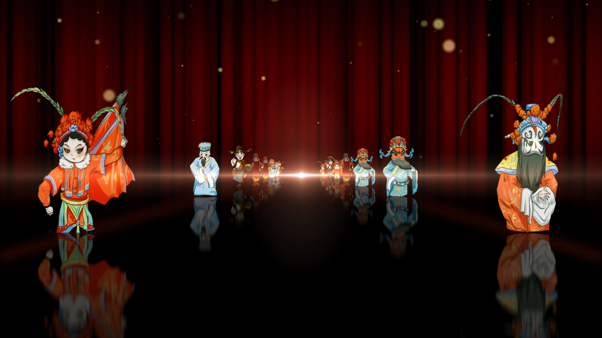 中国文化传统戏曲舞台背景视频的预览图