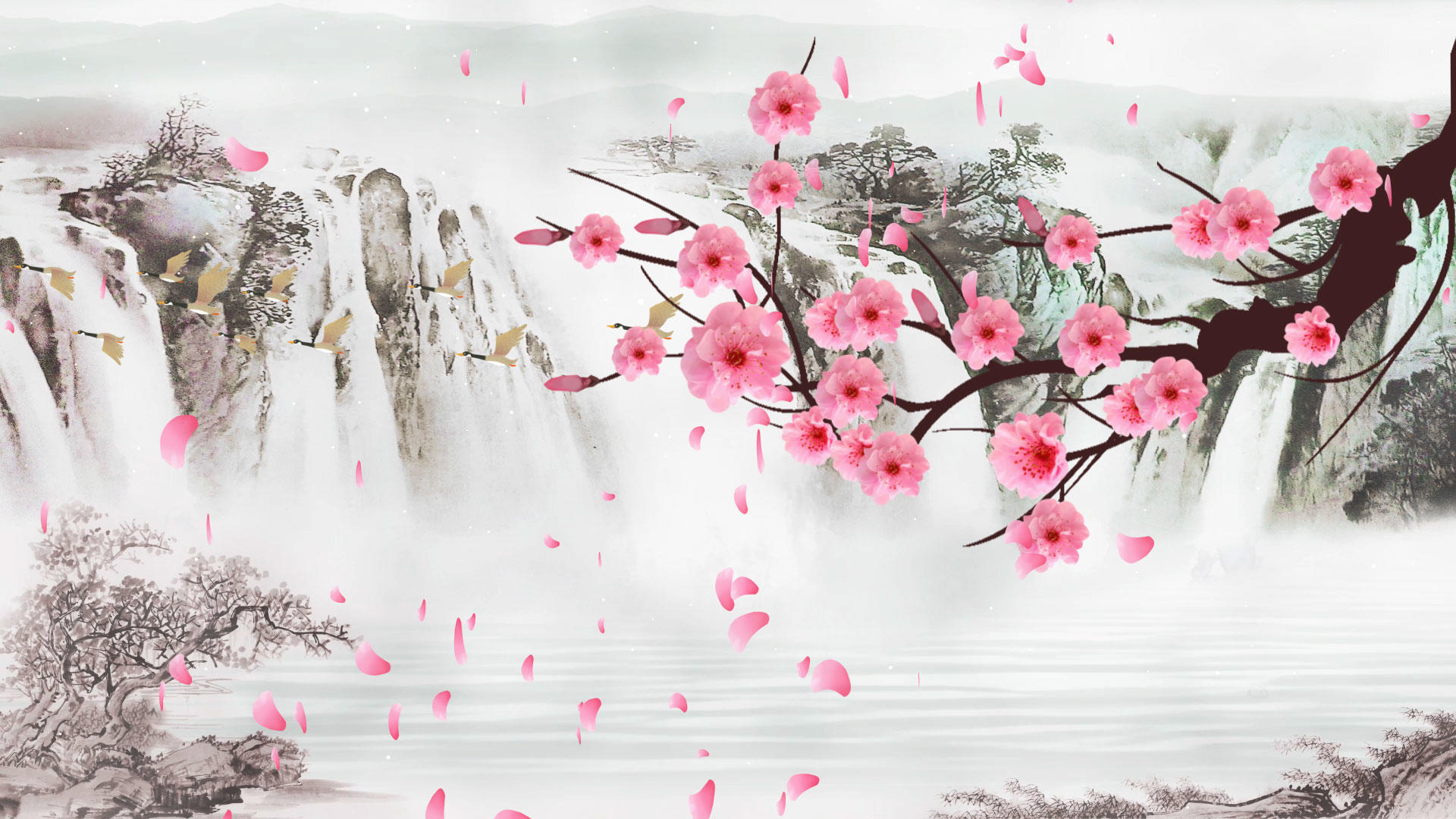 中国风唯美舞台背景背景视频的预览图