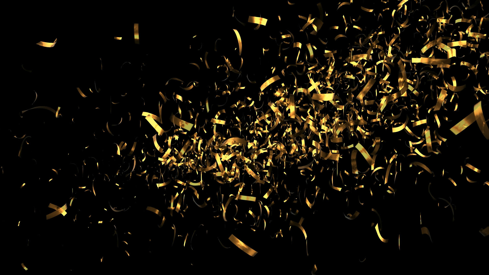 透明通道金色粒子彩带转场特效视频素材视频的预览图
