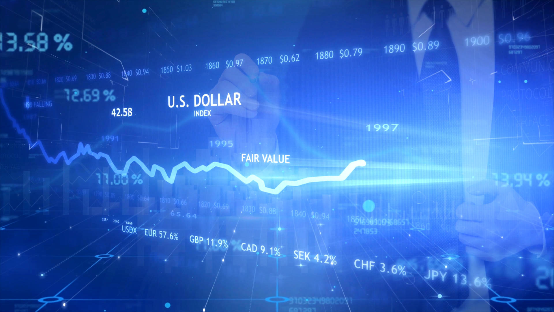 4K股票金融市场数据动画视频的预览图