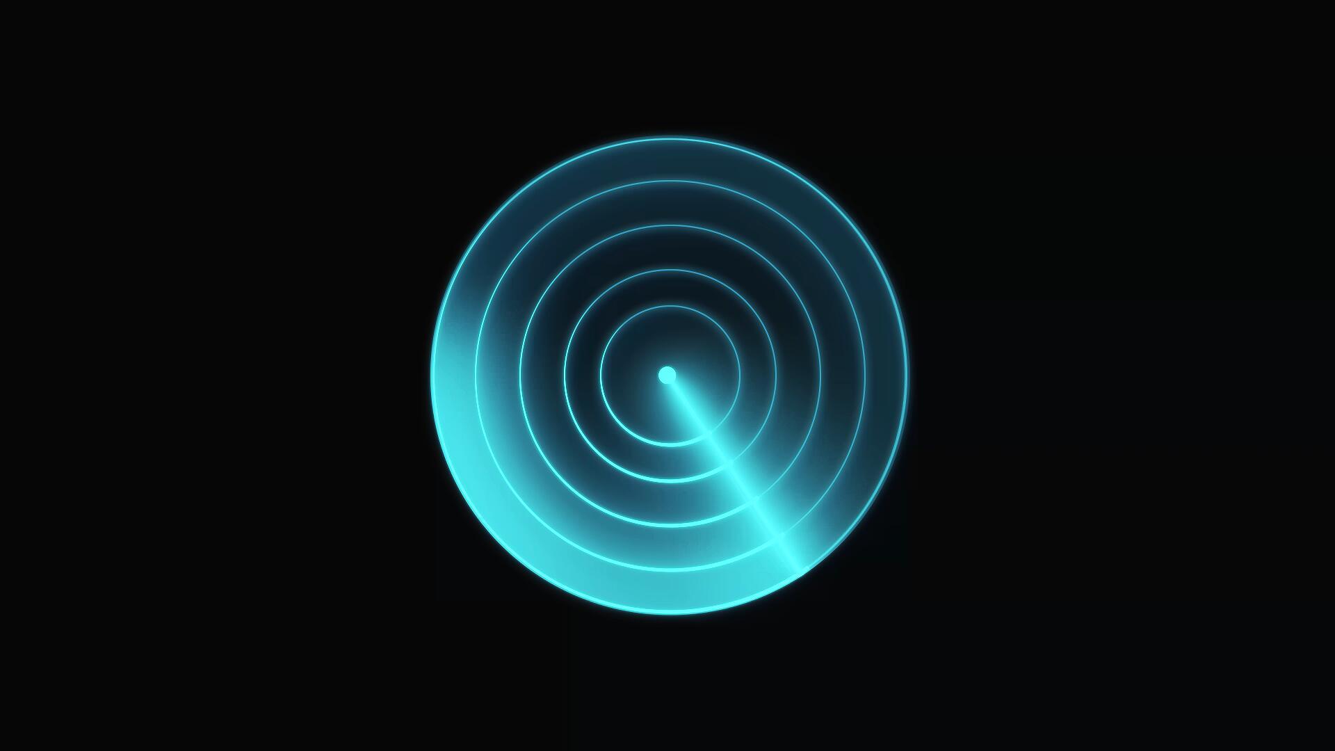 科技圆形雷达扫描小元素动画视频的预览图