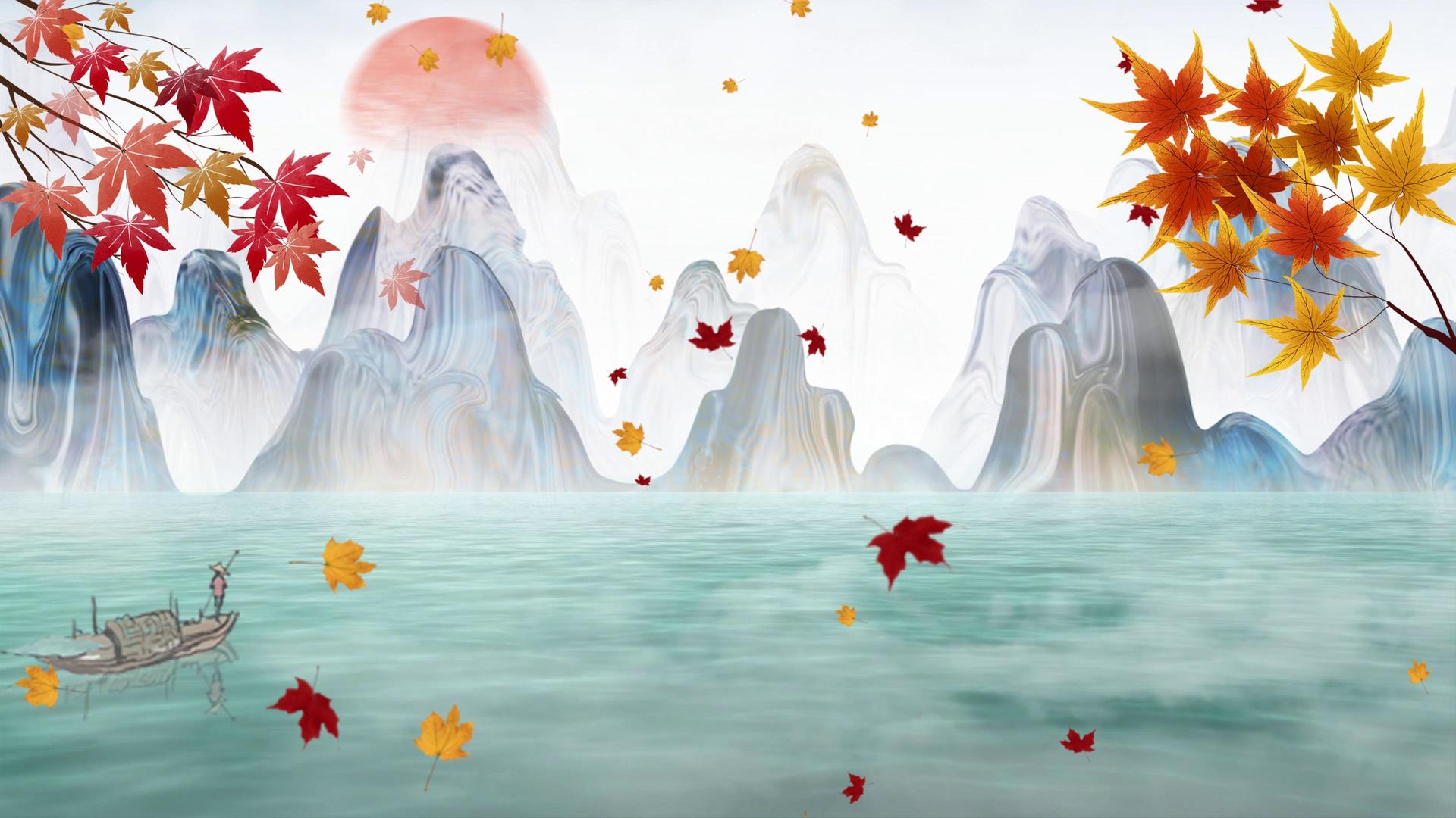 4K中国风水墨古典舞台背景视频视频的预览图