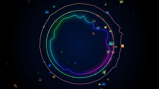 4k圆形音乐可视化动感背景视频的预览图
