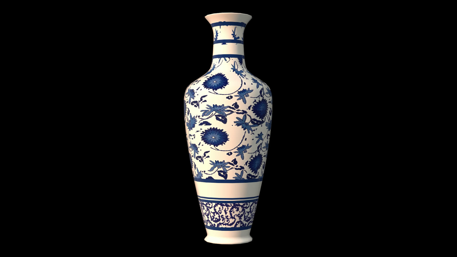 透明通道中国风水墨青花瓷瓶视频素材视频的预览图
