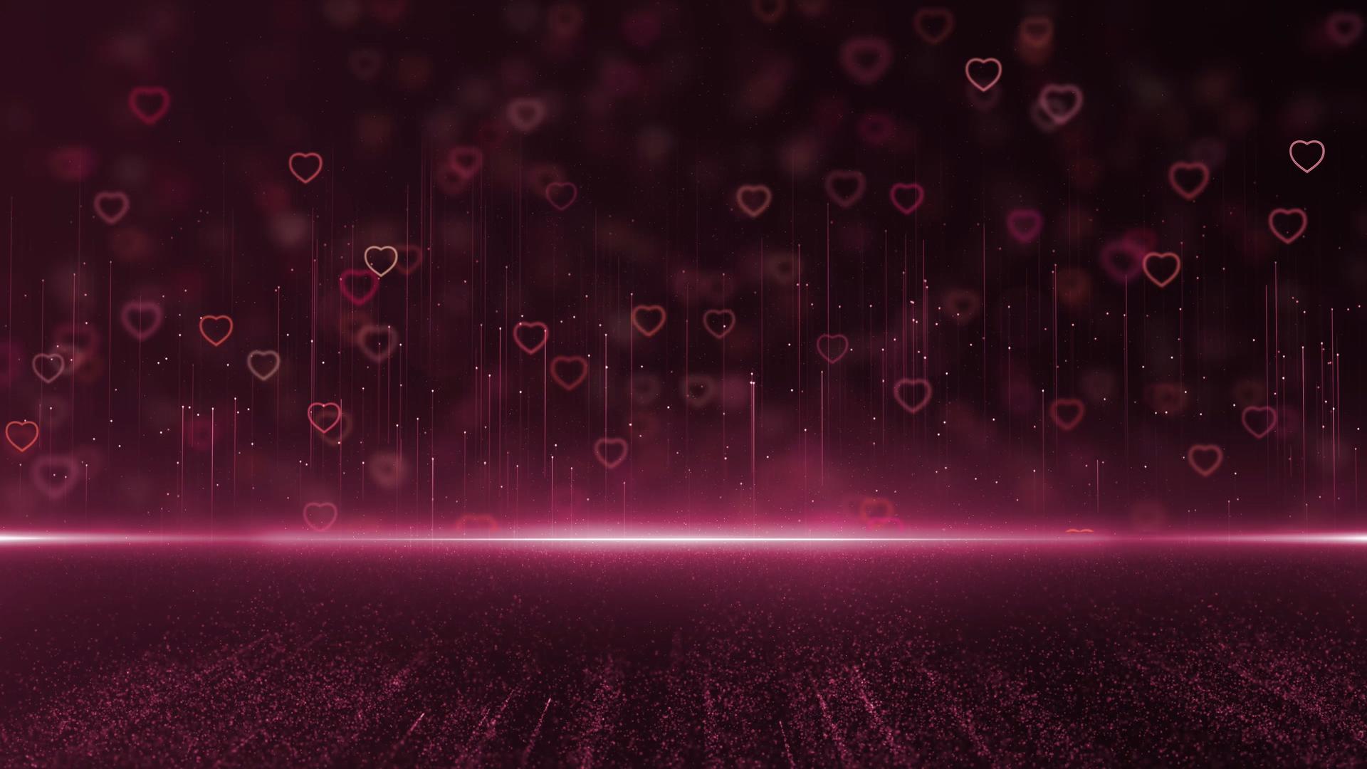 4K粉色爱心唯美背景视频的预览图