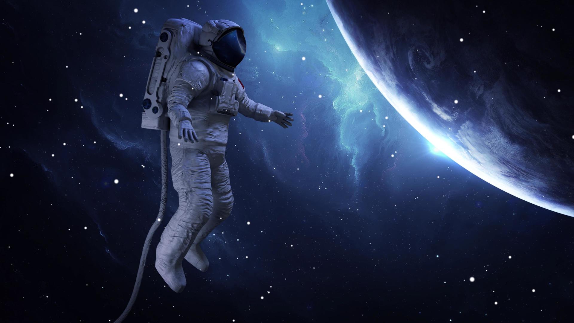 太空宇航员背景视频4k视频的预览图