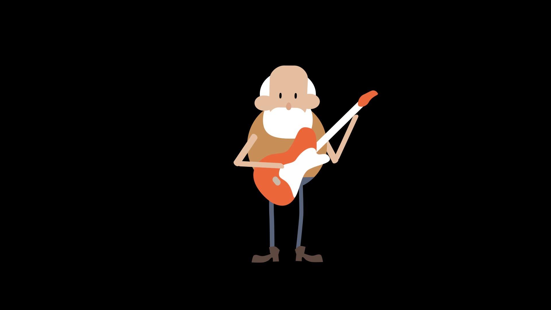 mg动画之小老头弹吉他视频视频的预览图