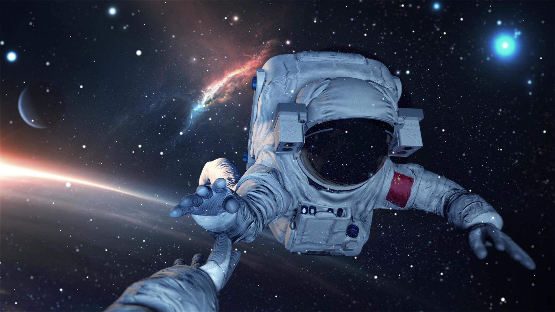 太空宇航员背景视频4k视频的预览图
