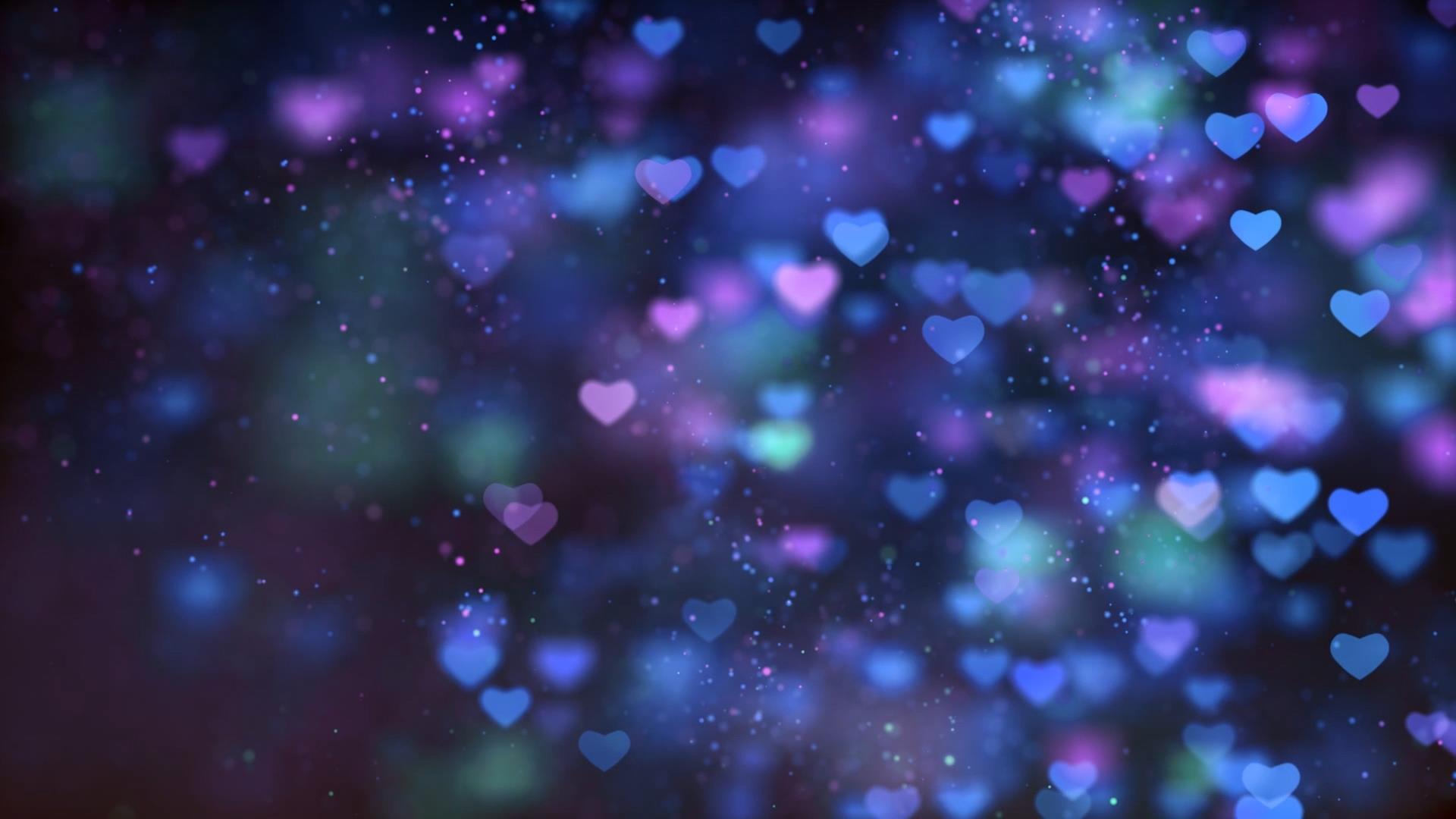 彩色粒子动态爱心唯美背景视频元素视频的预览图