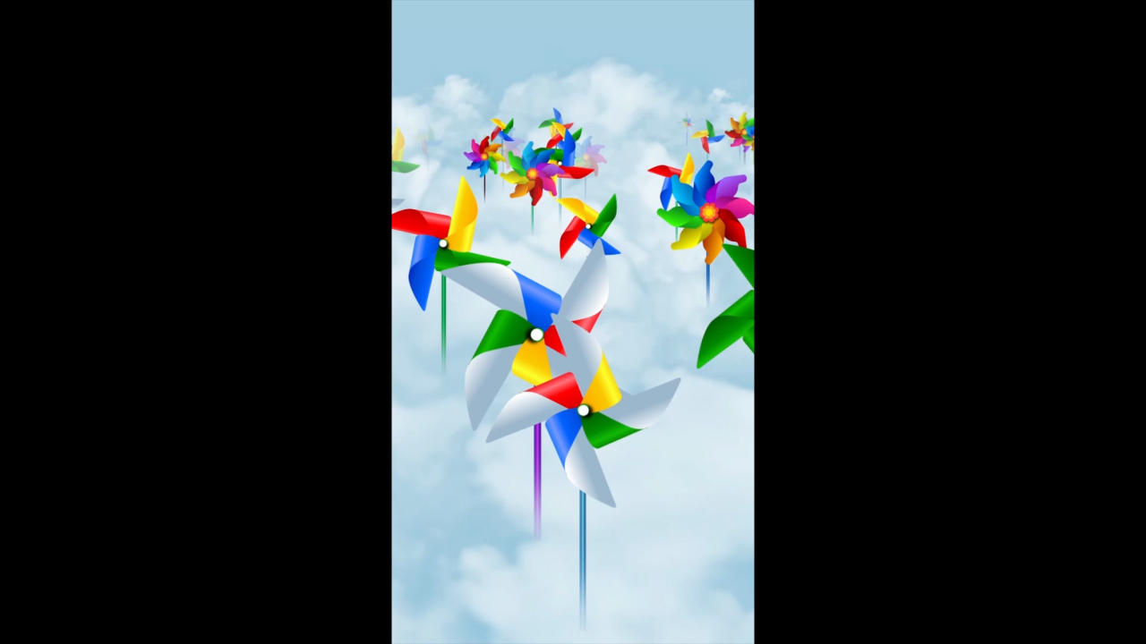 风车卡通白云背景视频的预览图