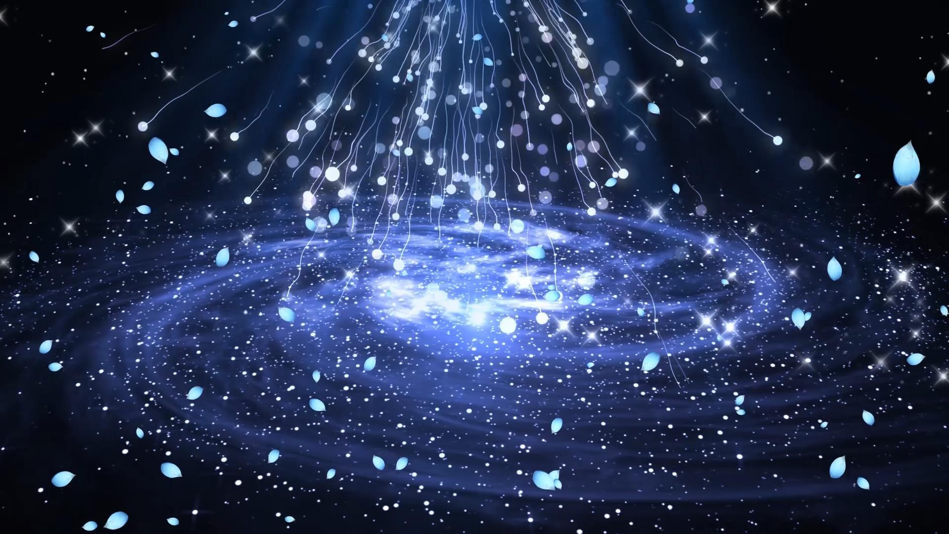 唯美动态星空粒子花瓣动态背景视频元素的预览图