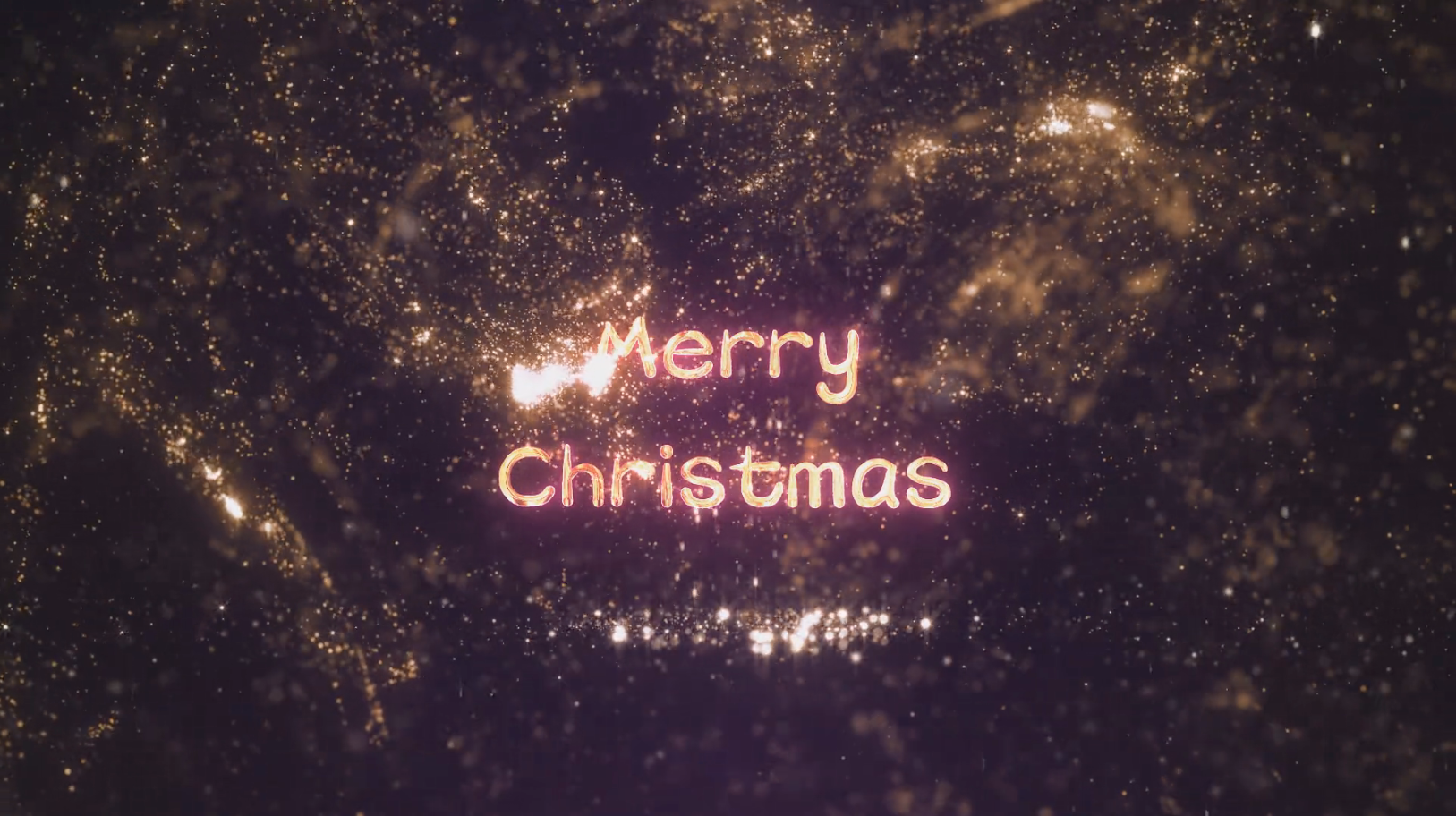 金色梦幻粒子星光圣诞节祝福文字开场动画视频的预览图