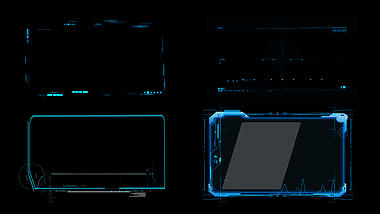 6经典时尚蓝色科技框视频边框ae模板视频的预览图