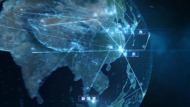 科技感地球连线穿梭LOGO片头视频的预览图