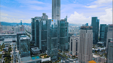 高清航拍深圳金融中心广场城市CBD视频的预览图