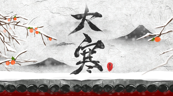 水墨中国风传统节气大寒ae视频模板视频的预览图