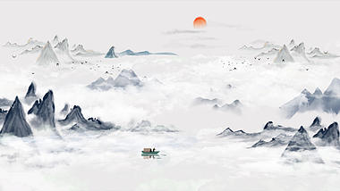 原创中国风白色大气云层视频古风水墨风诗词朗诵背景AE模板视频的预览图