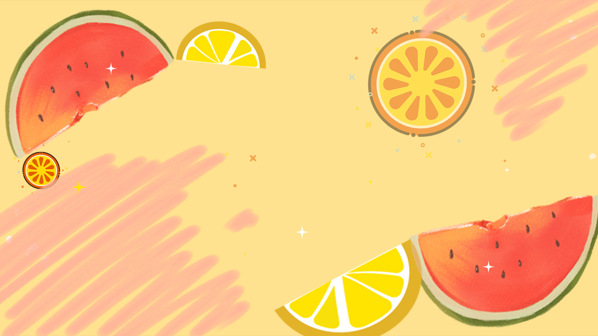原创夏天夏季夏日涂鸦水果背景视频动态背景视频的预览图