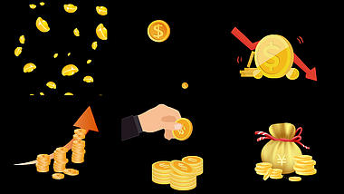 元宝钱金币春节财源滚滚金融理财钱币视频元素视频的预览图