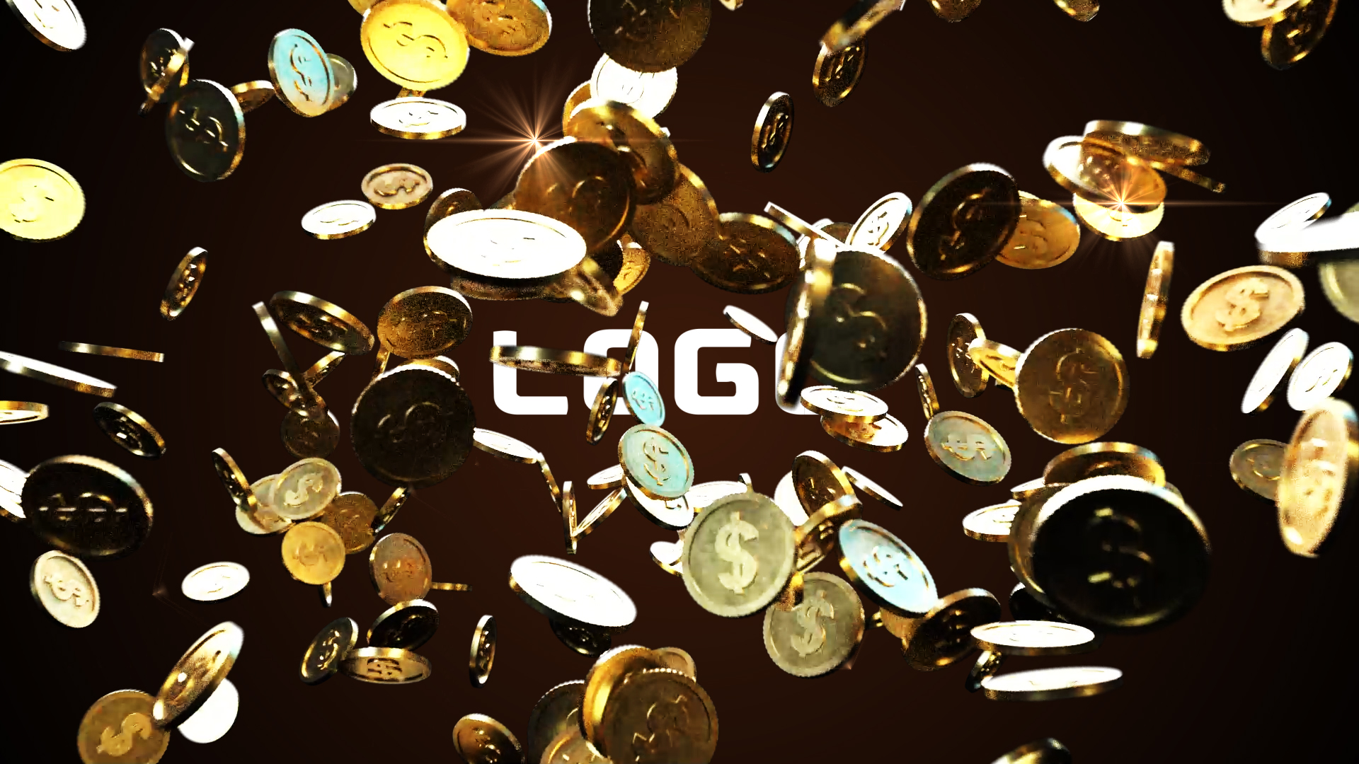 三维金币散开金融经济节目LOGO片头片尾ae模板视频的预览图