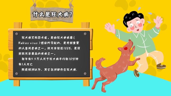 原创卡通世界狂犬病日科普动画AE模板视频的预览图