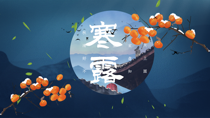 原创二十四节气寒露中国风视频片头AE模板视频的预览图