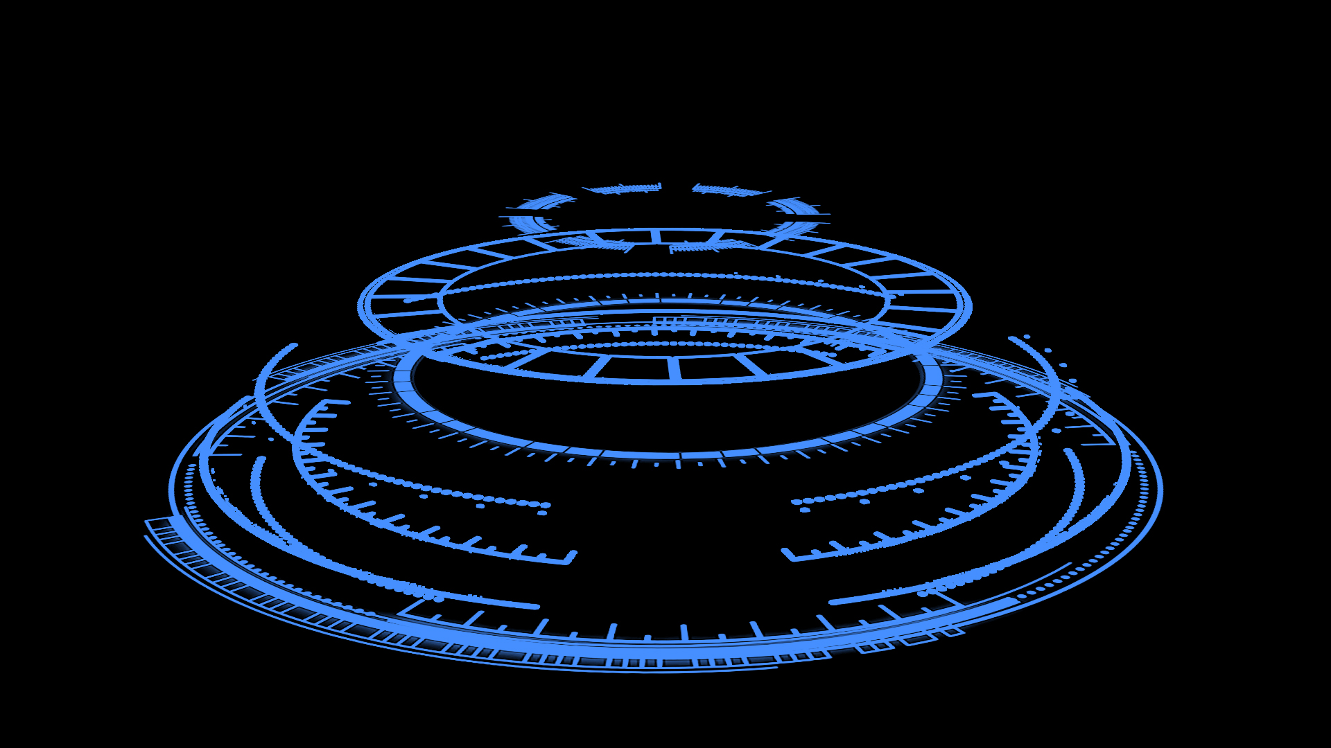 蓝色立体科技上升旋转圆环视频的预览图