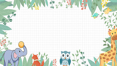 简约植物动物卡通边框视频背景的预览图