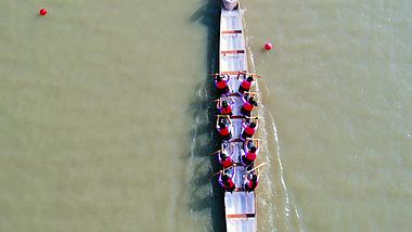 4K航拍端午节划龙舟比赛传统节日视频的预览图