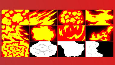 12组流体火焰烟雾mg动画转场ae模板视频的预览图