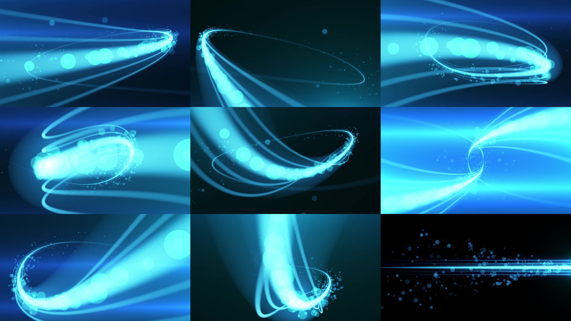 蓝色粒子光线流线特效光效视频的预览图
