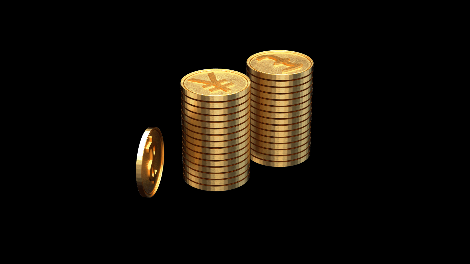 3D立体c4d金融理财黄金金币视频的预览图