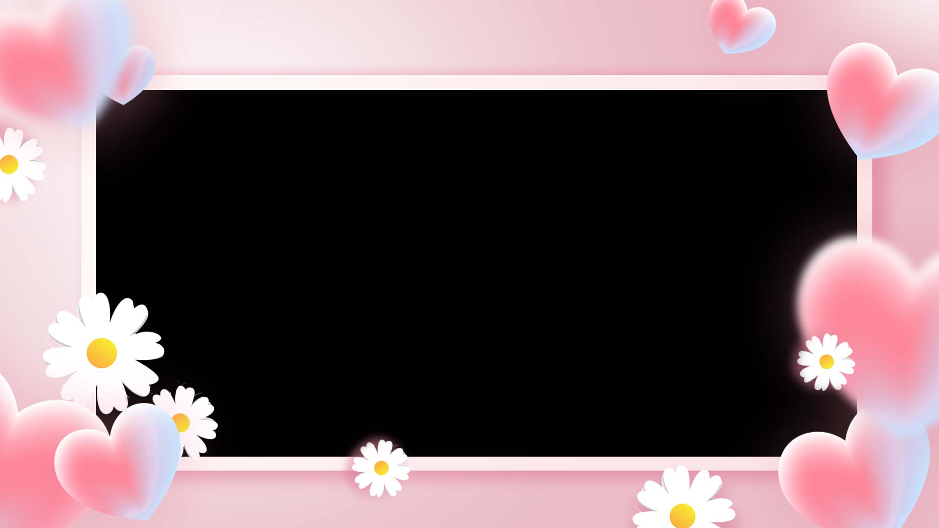 原创七夕情人节爱心小雏菊粉色浪漫动态视频边框视频的预览图