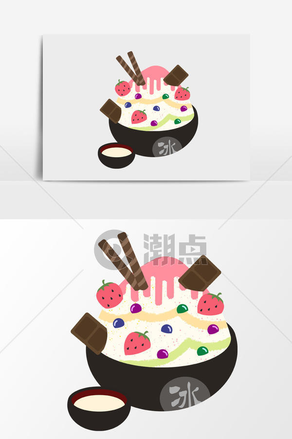 手绘刨冰美食插画通用背景1024*1540图片素材免费下载-编号1101627-潮点视频