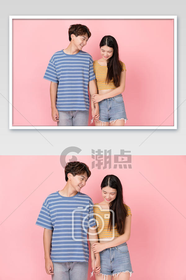 幸福恋人手挽手害羞正面摄影图片摄影图1024*1540图片素材免费下载-编号1281568-潮点视频