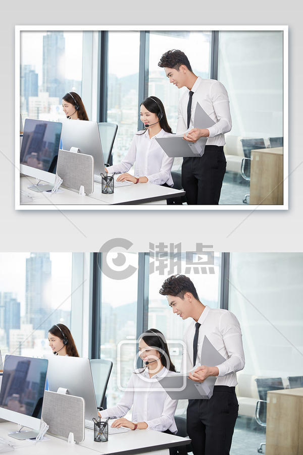 商务办公室团队办公客服工作图摄影图1024*1540图片素材免费下载-编号1290322-潮点视频