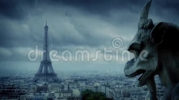 甘戈伊尔在雨中眺望巴黎视频的预览图
