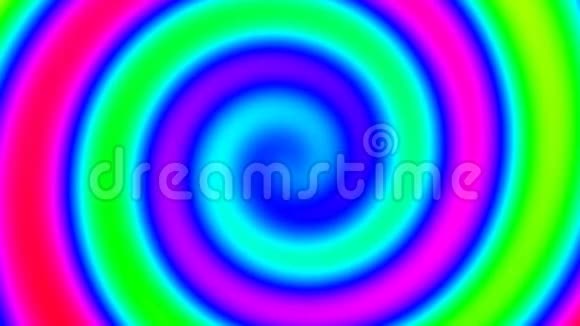 抽象催眠幻彩彩虹彩色漩涡螺旋幻像隧道4K可循环视频的预览图
