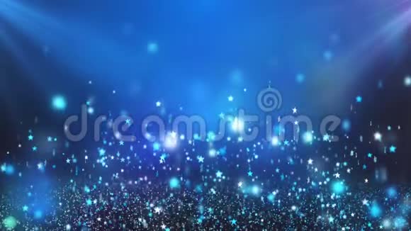 浅蓝色浮光闪闪的星轮运动背景视频的预览图